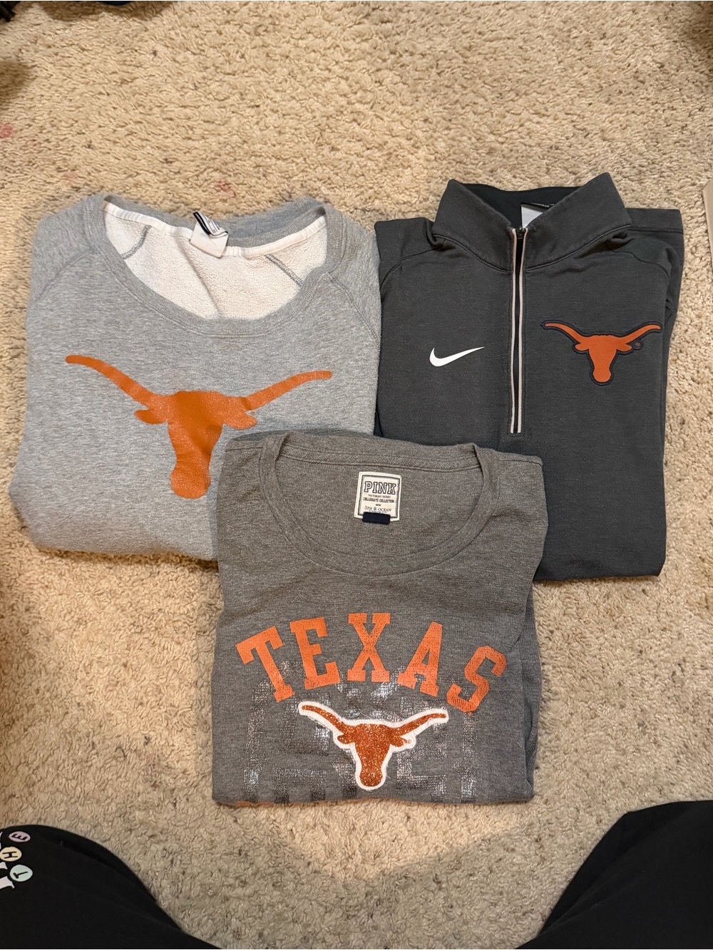Nike Gray and Orange Texas Longhorns Sweatshirts and Tee - Picture 2 of 5